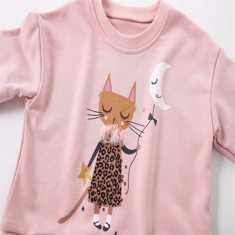 Детский костюм из 2 предметов Свитшот и леггинсы с принтом коты Луна