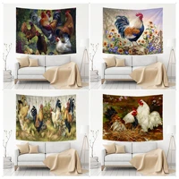 sunflower and rooster diy wall tapestry bohemian wall tapestries mandala art home decor