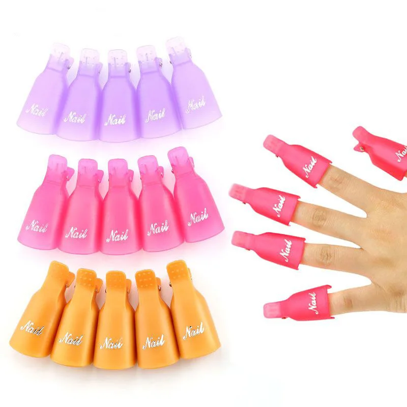 

10pcs Plastic Nail Art Soak Off Cap Clip Nail Clips UV Gel Polish Remover Wraps Cleaner Nail Degreaser Effects for Nails Tools