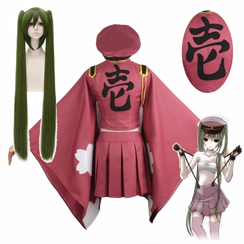 

Косплей-костюмы из аниме Senbonzakura Miku, кимоно, Униформа, юбка, шляпа, парик, женский наряд