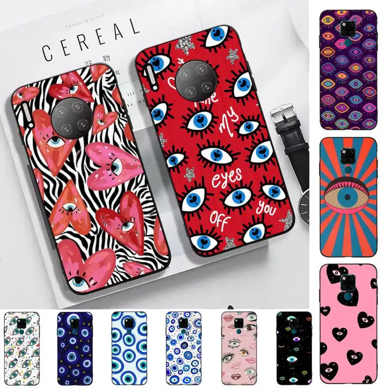 

Lucky Eye Blue Evil Eye Print Phone Case for Huawei Mate 20 10 9 40 30 lite pro X Nova 2 3i 7se