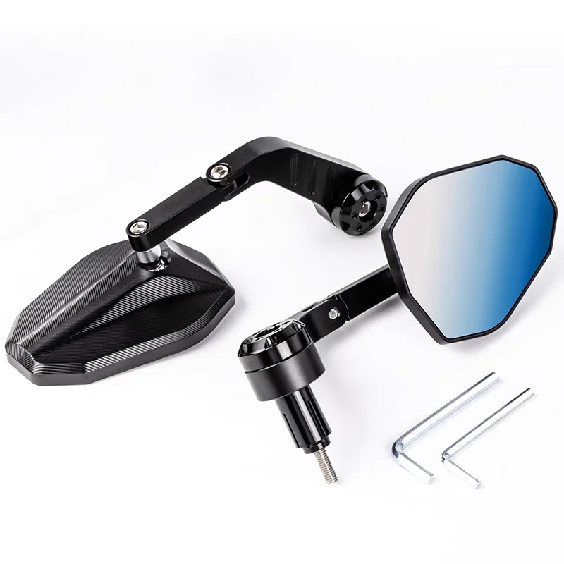 

17-22 мм 7/8 ''полое торцевое зеркало на руле, аксессуары для мотоциклов, заднее зеркало из синего стекла из алюминиевого сплава