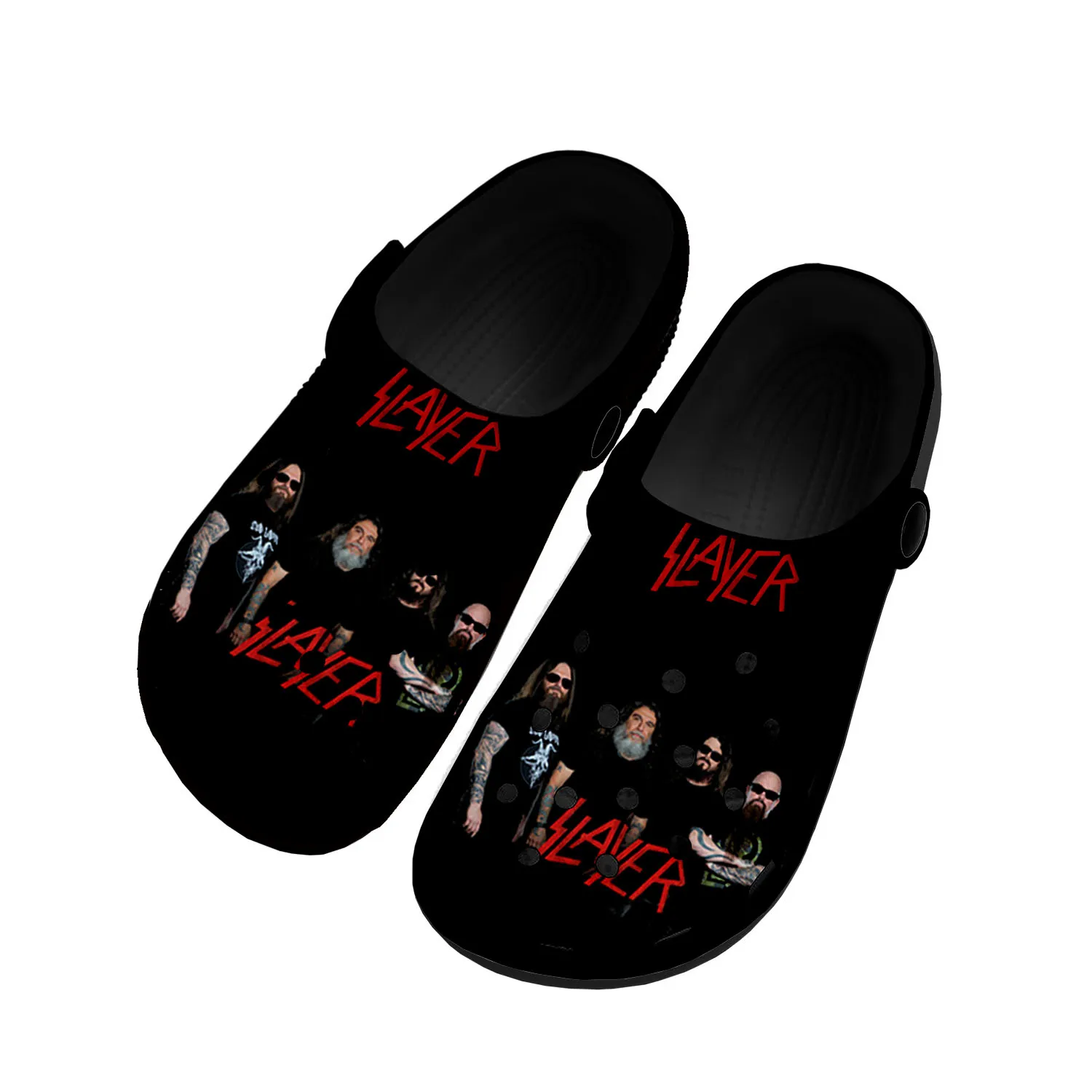 

Slayer Heavy Metal Rock Band Home Clogs Custom Water Shoes Mens Womens Teenager Shoe Garden Clog Breathable Beach Hole Slippers