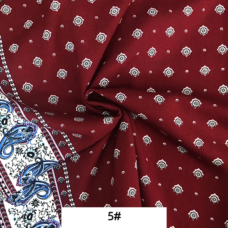 Вискозная стеганая ткань богемный стиль вискоза поплин для шитья платья или