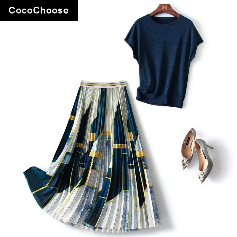 Женский комплект из 2 предметов трикотажный топ с люрексом и длинная