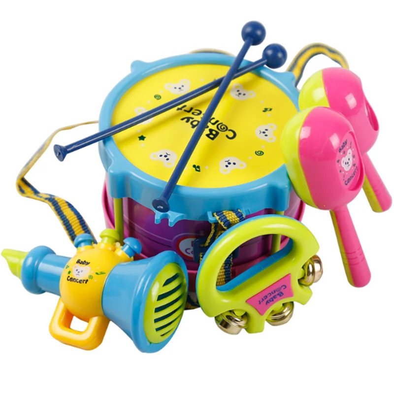 

5 шт. детский барабан детский музыкальный перкуссионный инструмент набор для раннего обучения обучающая игрушка детский подарок для детей