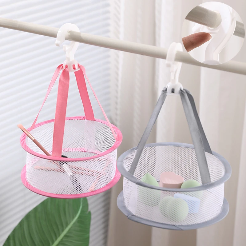 

Drying Rack Laundry Basket Hanging Basket Beauty Egg Drying Net Bag Hangable Makeup Brush Storage Rack Storage Organizer