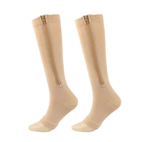 compression stockings sports pressure long cycling socks zipper professional leg support thick women socks