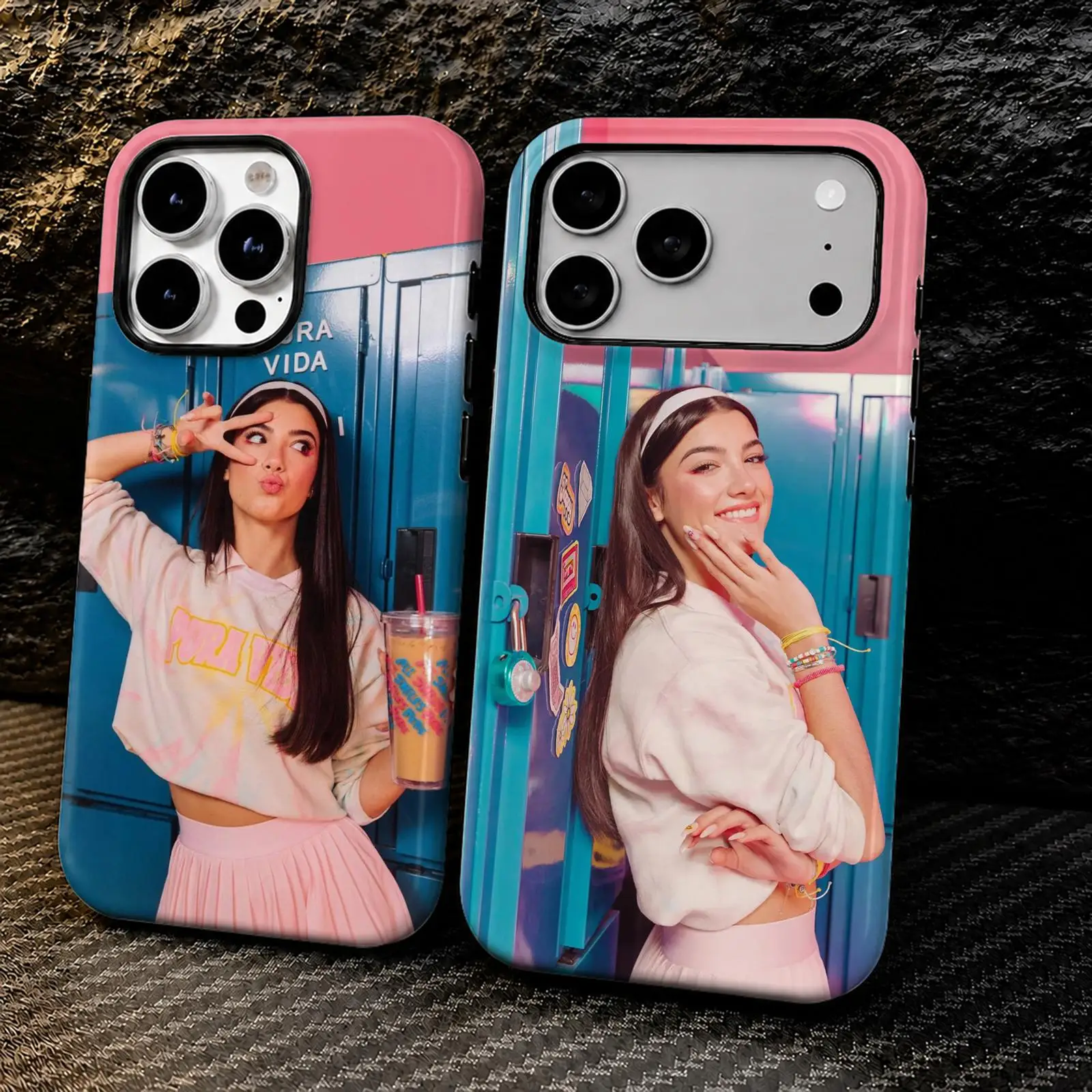 Фото Чехол C-CHARLI DAMELIO для iPhone 17 16 15 14 13 12 11 Pro Max Air, двухслойный, противоударный, защитный, 2-в-1 №1