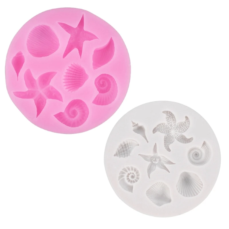 

Starfishes Conch Cake Mold Fondant Cake Grade Silicone Mould Baking Tools Sugar Mold Chocolate Fondant Mold