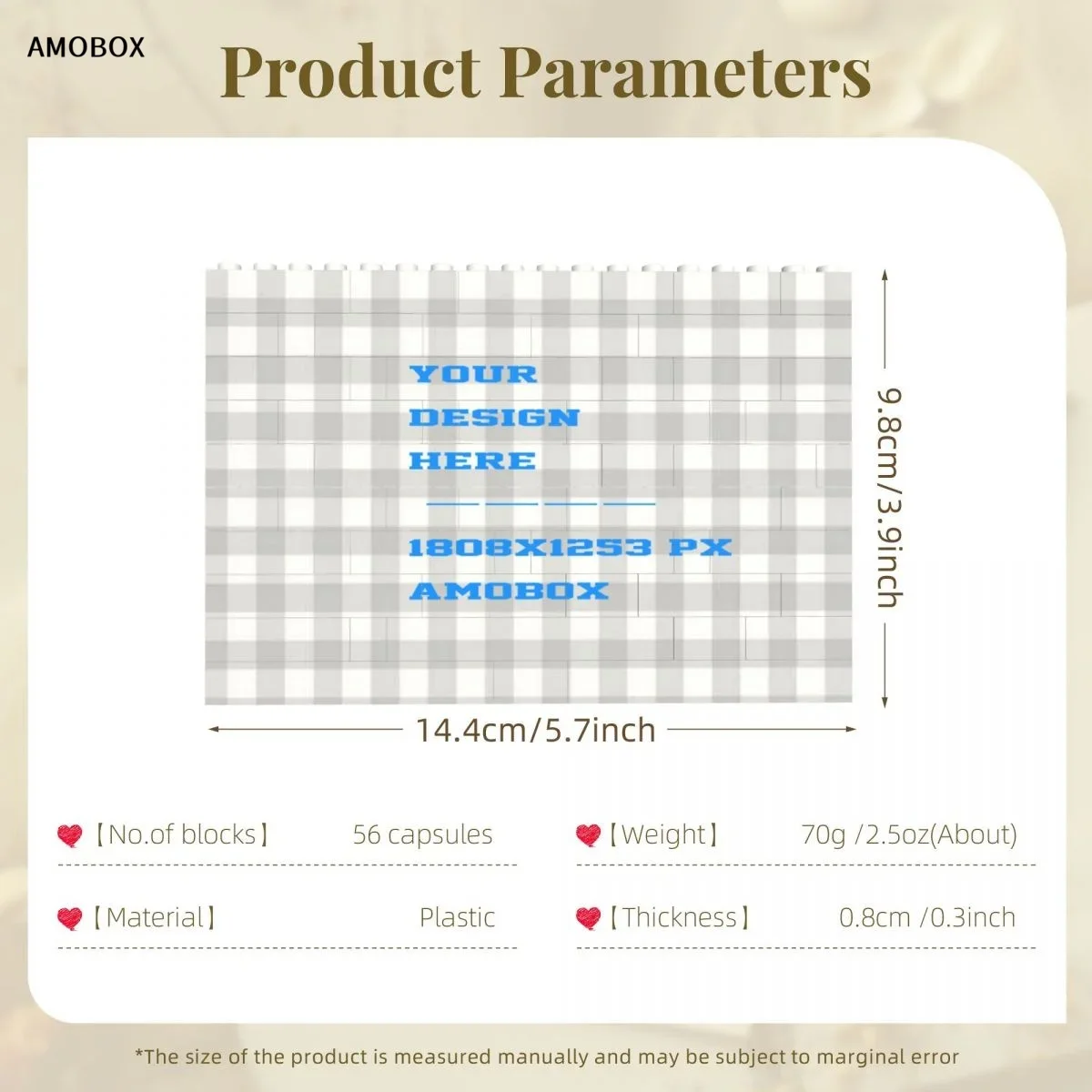 AMOBOX настраиваемый строительный блок головоломка прямоугольник для взрослых и