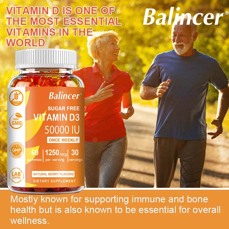 

Vitamin D3 Overall Health, Boosts Energy Levels & Supports Immune Support, Strong Bones & Teeth, Muscle