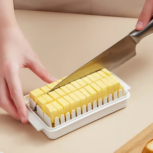 Japanese-style Butter Cutting Storage Box Refrigerator With Lid Cheese Cheese Storage Crisper Kitchen Baking Butter Knife Cutter