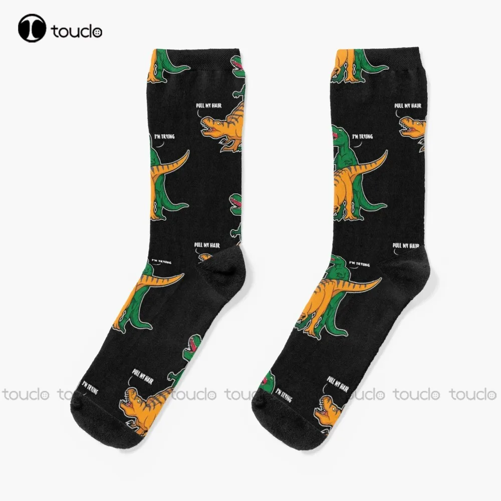 

Носки T-Rex с забавными надписями динозавров, подарочные оранжевые носки, высококачественные милые элегантные милые Мультяшные хлопковые цв...