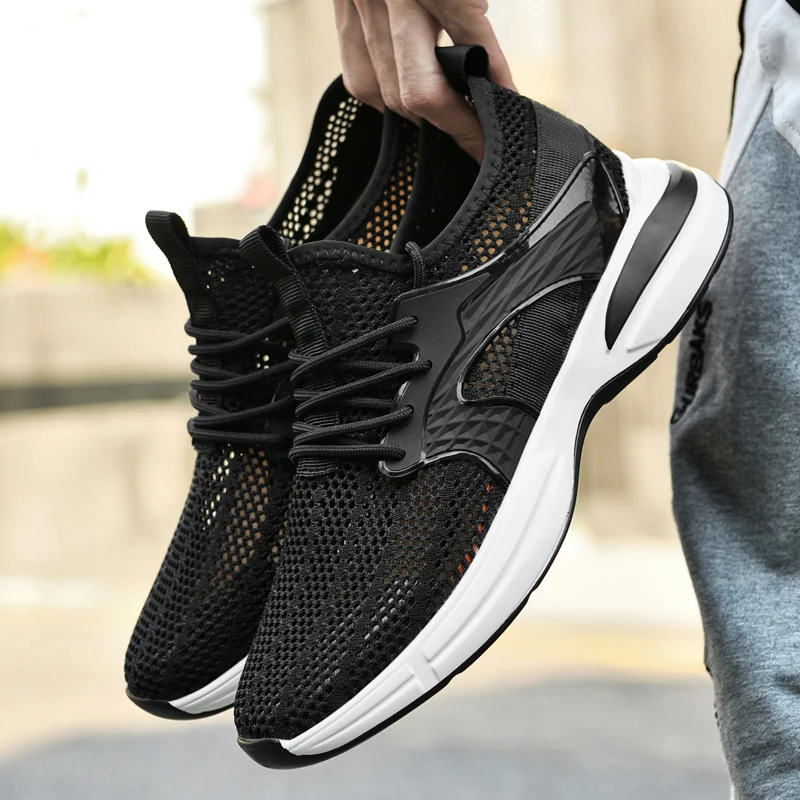 Мужские летние кроссовки дышащая обувь увеличивающая рост сетчатая стелька 6 см