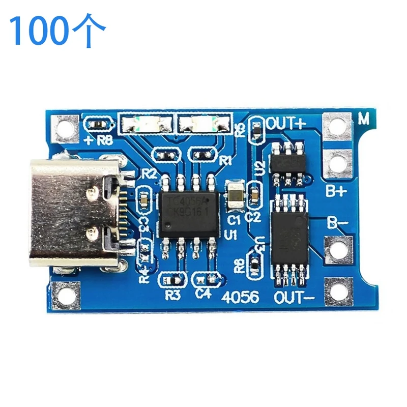 

100Pcs 5V 1A 18650 for TP4056 Lithium Battery Charger Module Charging Board with Protection Dual Functions