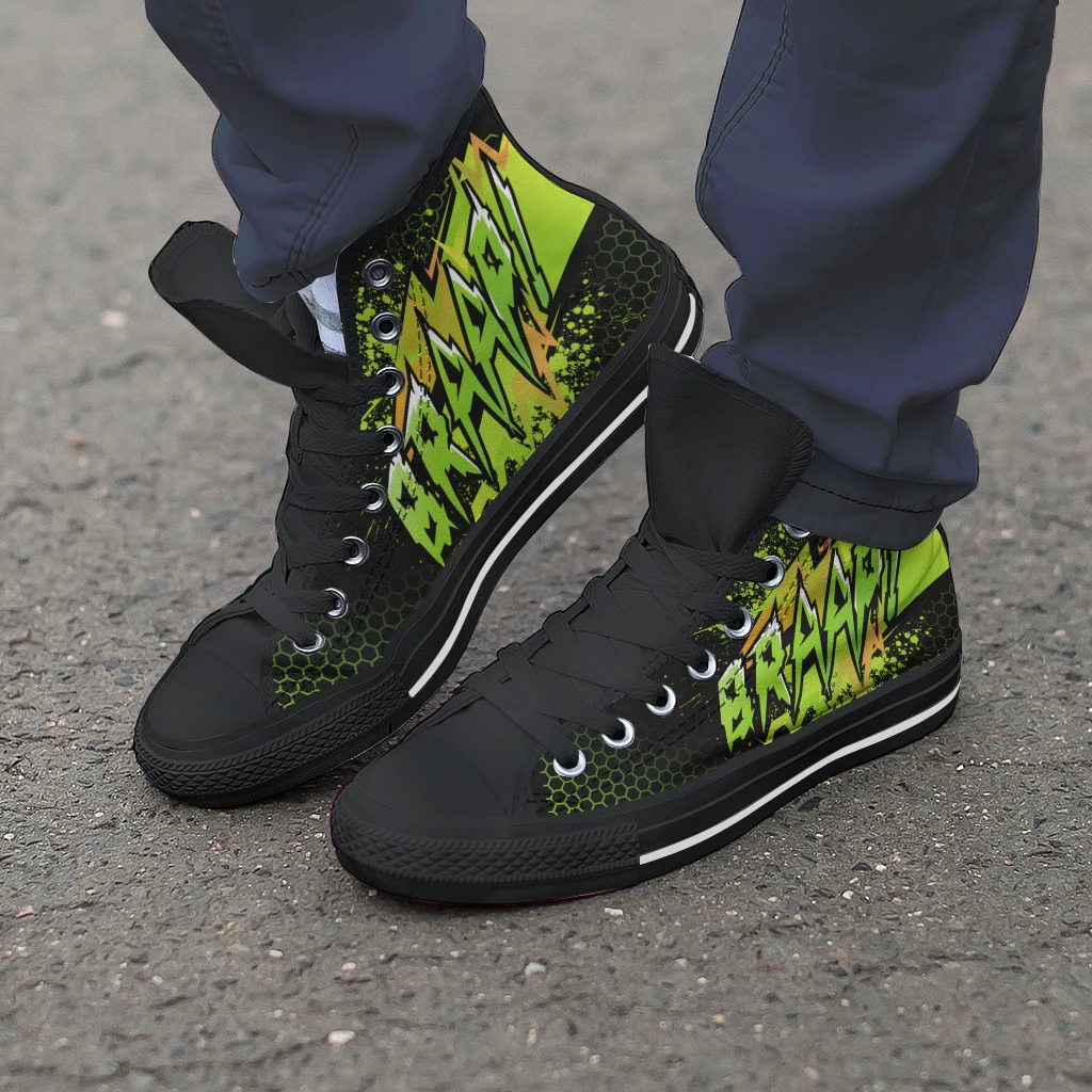 

Racing Driver Sneakers for Male Fashion Style Casual Men’s Round Toe High Top Shoes Outdoor Travel Anti-slip Sapatos Masculinos