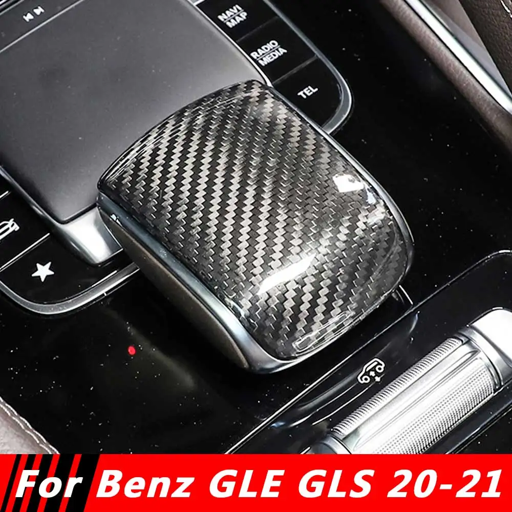 

Real Carbon Fiber Car Center Console Gear Knob Cover Trim For Mercedes Benz GLE GLS Class W167 V167 X167 AMG GLE350 GLE450 20-21