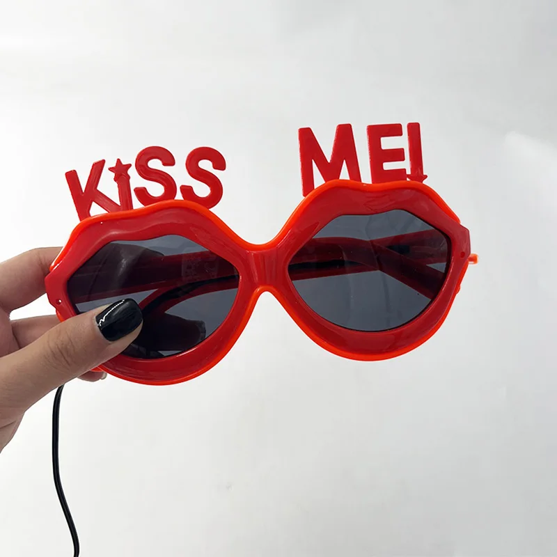 Гламурные солнцезащитные очки в форме губ забавные с горячими губами Поцелуй
