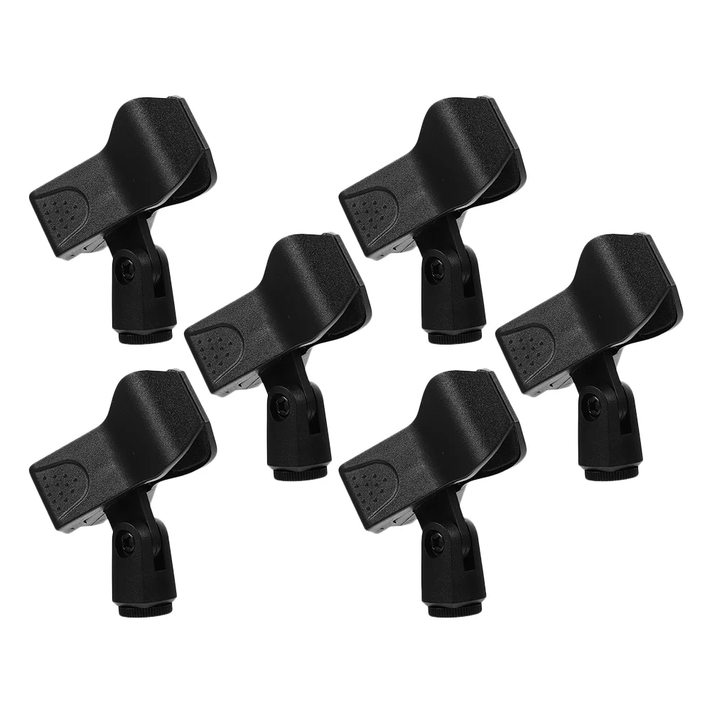 

Microphone Clip Holder Stand Mic Clamp Handheld Adapter Wirelessplastic Adjustable Black Clips