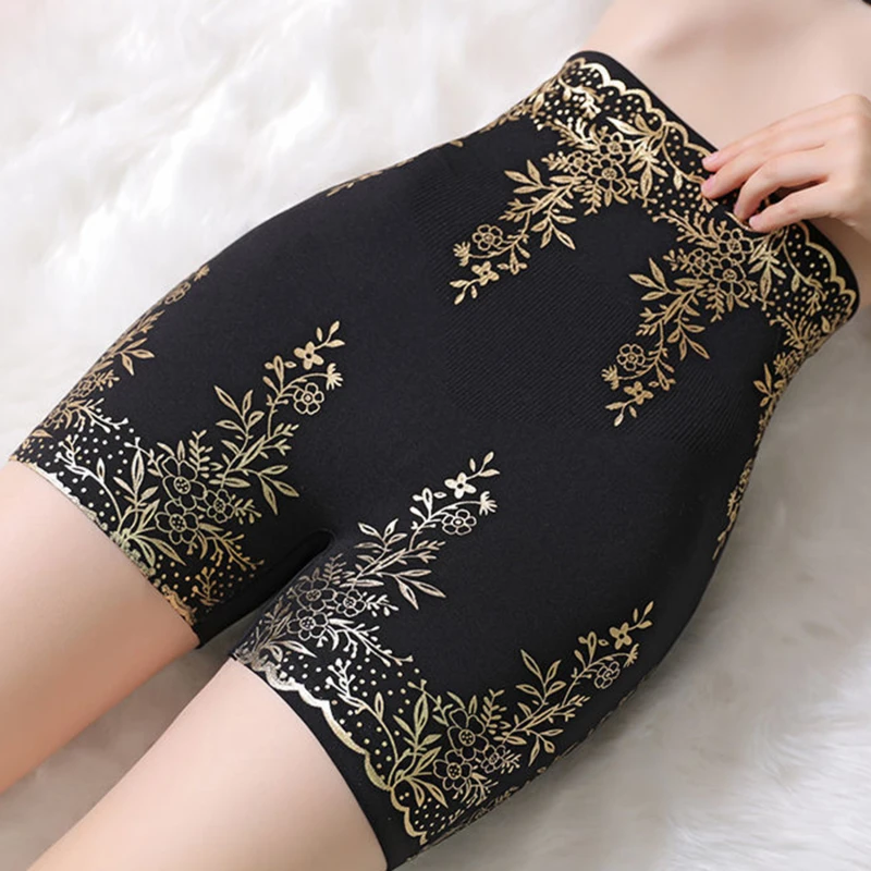 

Женские трусики-шейпер с золотым тиснением, с высокой талией