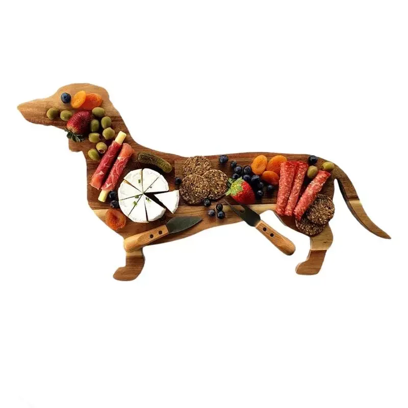 

NEW IN Dachshund Wooden Tray For Tea Coffee Snacks Fruit Bread Storage Tray Plate Party Wedding Decor Kitchen Accessories Home D