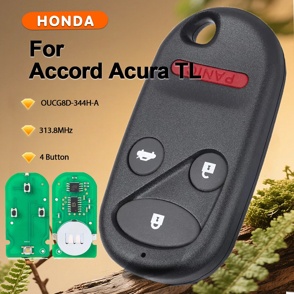 

KEYECU OUCG8D-344H-A 4-кнопочный дистанционный брелок 313,8 МГц для Honda Accord Acura TL 2000 2001 2002