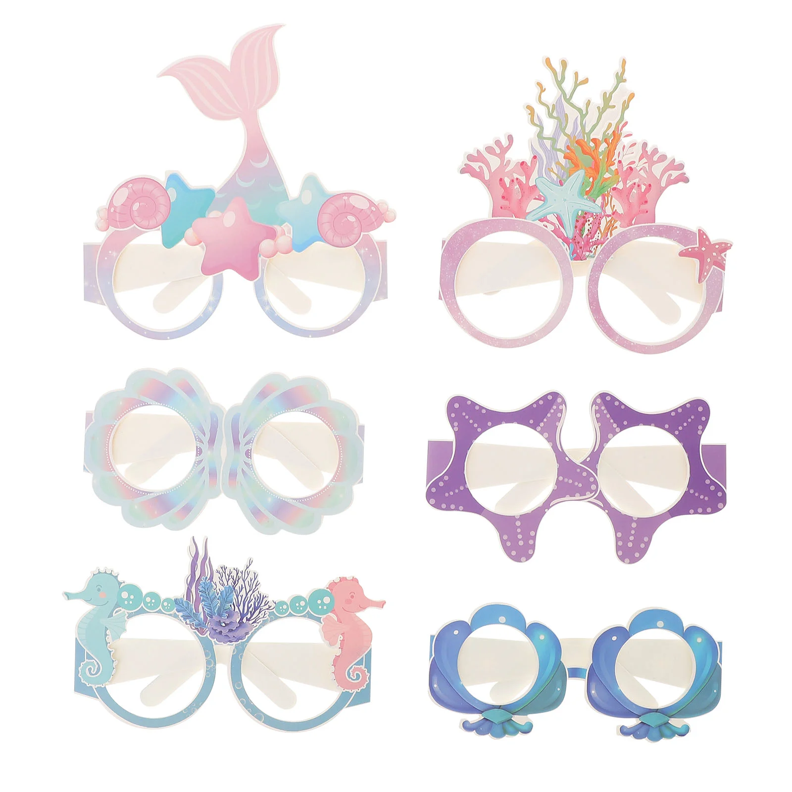 

12 Pcs Ocean Paper Glasses Fun Eyeglasses Beach Fun Eyeglasses Funny Paper Pool