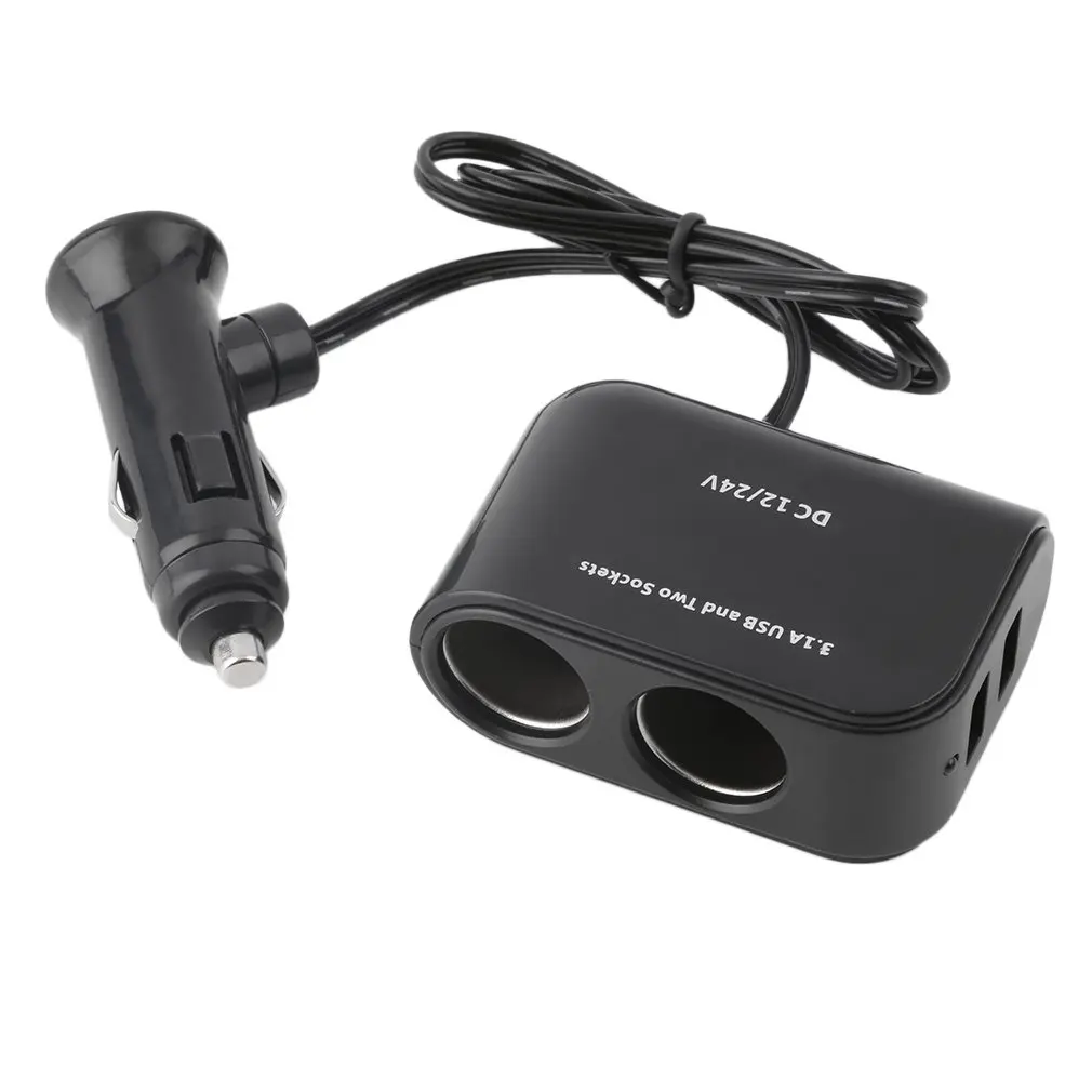 

Универсальный USB 12 В/24 В 2-сторонний автомобильный прикуриватель + светодиодный светильник ель освещения