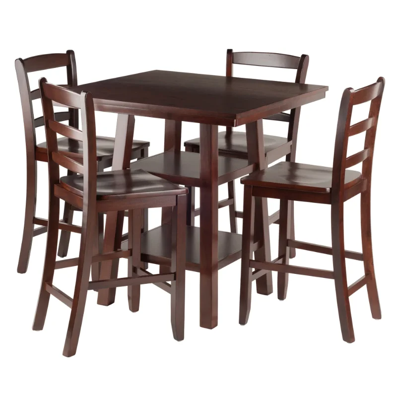 

Winsome Orlando 5 Piece Counter Height Dining Table Set with Ladderback Stools