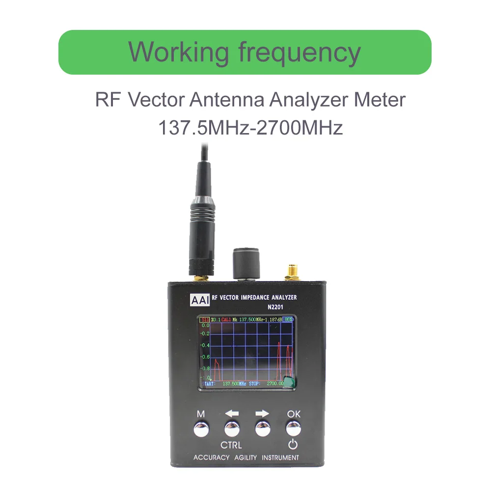 ORIGINAL English Verison N2201SS UV RF Vector Impedance ANT SWR Antenna Analyzer Meter Tester 137MHz - 2700MHZ