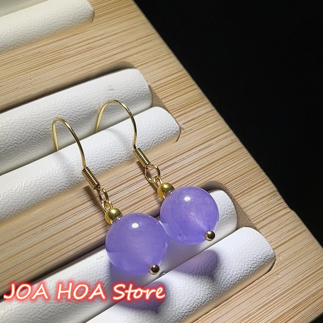 

Purple Mica Earw-wire Ear Hook Amethyst Earrings Lucky DIY Jade Bead Handcrafted Women's Earchain Exquisite Jewelry