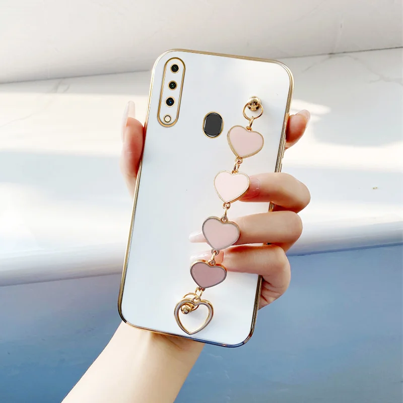 

Pink Love Bracelet Case for Samsung Galaxy A20s A20 A21s A22 A23 A30 A31 M10S M22 M32 F22 Love Bracelet Wrist Chain