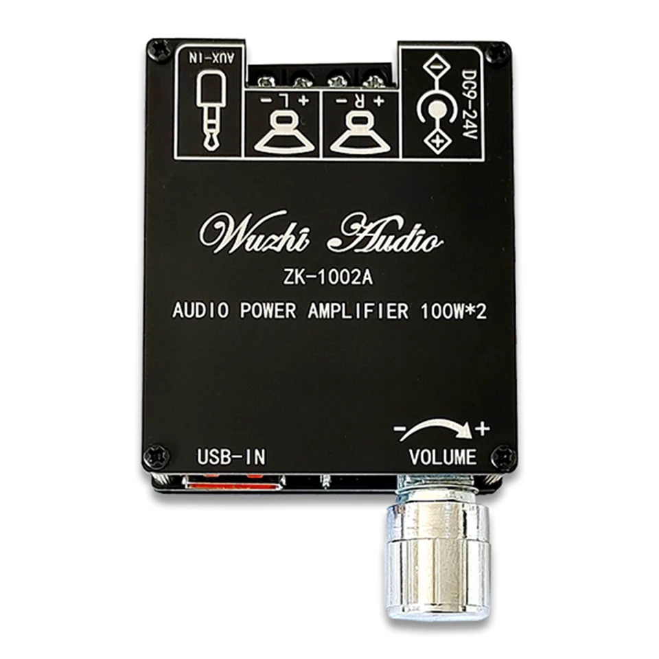 

100W*2 ZK-1002A Bluetooth-compatible 5.1 Amplifier Board 2.0 Channel Stereo Audio AMP BT AUX USB Volume Control Home Theater