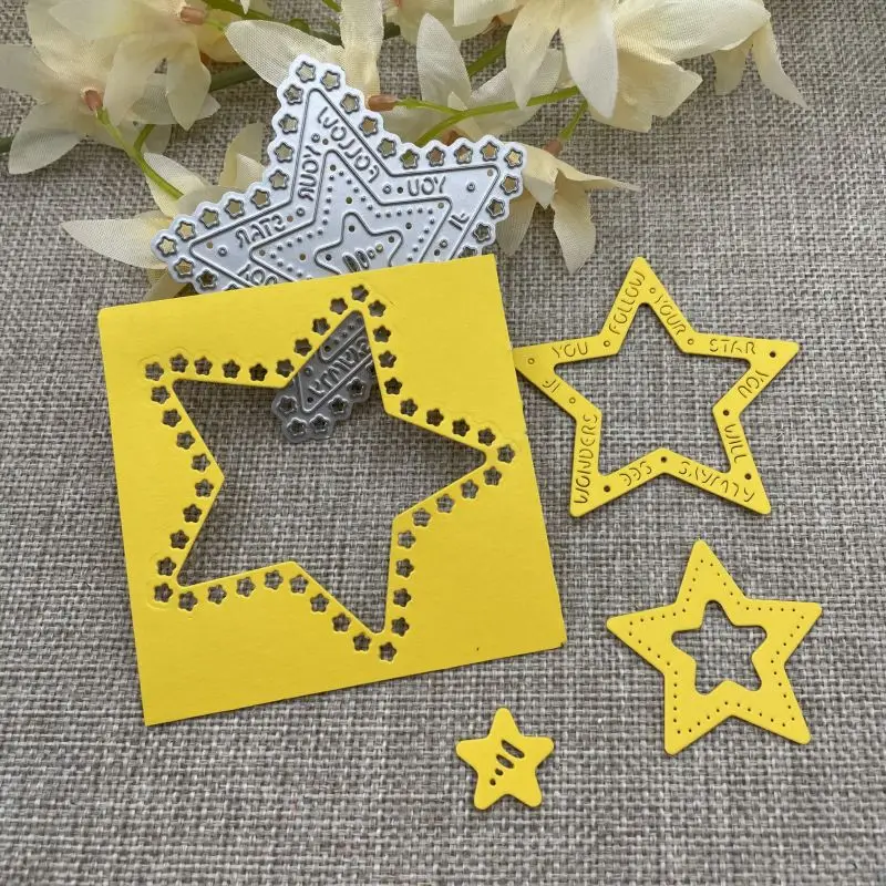 

Рождественские буквы звезда металлические штампы трафареты для «сделай сам» Скрапбукинг декоративное тиснение ручная работа штамповочны...