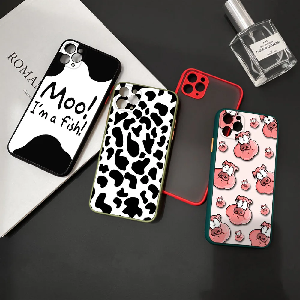 Новый тренд простой белый черный чехол для телефона из коровьей кожи iPhone 16 15 14 11 12