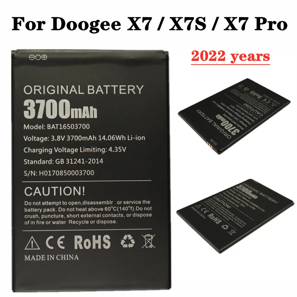 

2022 years High Quality BAT16503700 Battery For Doogee X7 / X7S / X7 Pro 3700mAh Phone Replacement Batterie Bateria Batterij