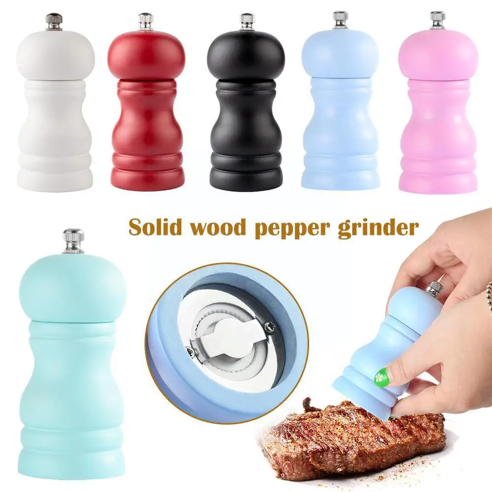 

Wood Pepper Grinder Manual Pepper Salt Mill Shaker 11.5*5cm Refillable Colors Gifts 5 Easily Suppllies Tableware Kitchenwar I5K3