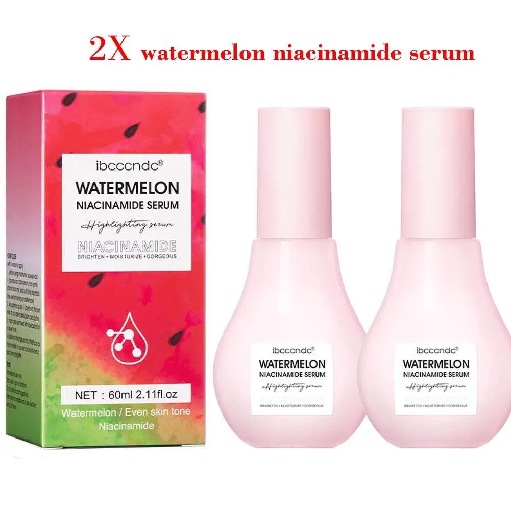 

2X Watermelon Niacinamide Serum Glow Hydrating Serum Drops Moisturizer Brighten Face Serum Oil Contorl Highlighting Skincare