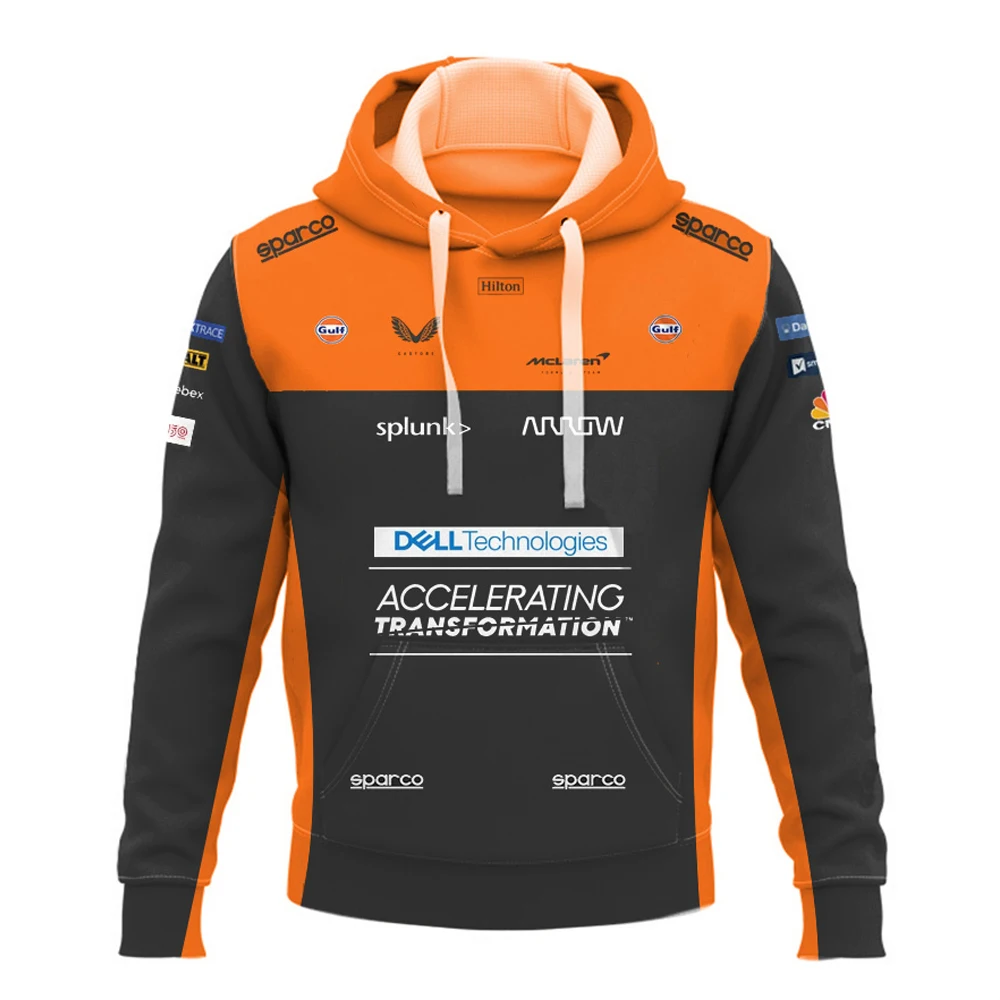 

2023 Newly Launched F1 Formula One McLaren Team Gulf Oil Co-branded Zip Hoodie Outdoor Free Room Sports My Day Pullover