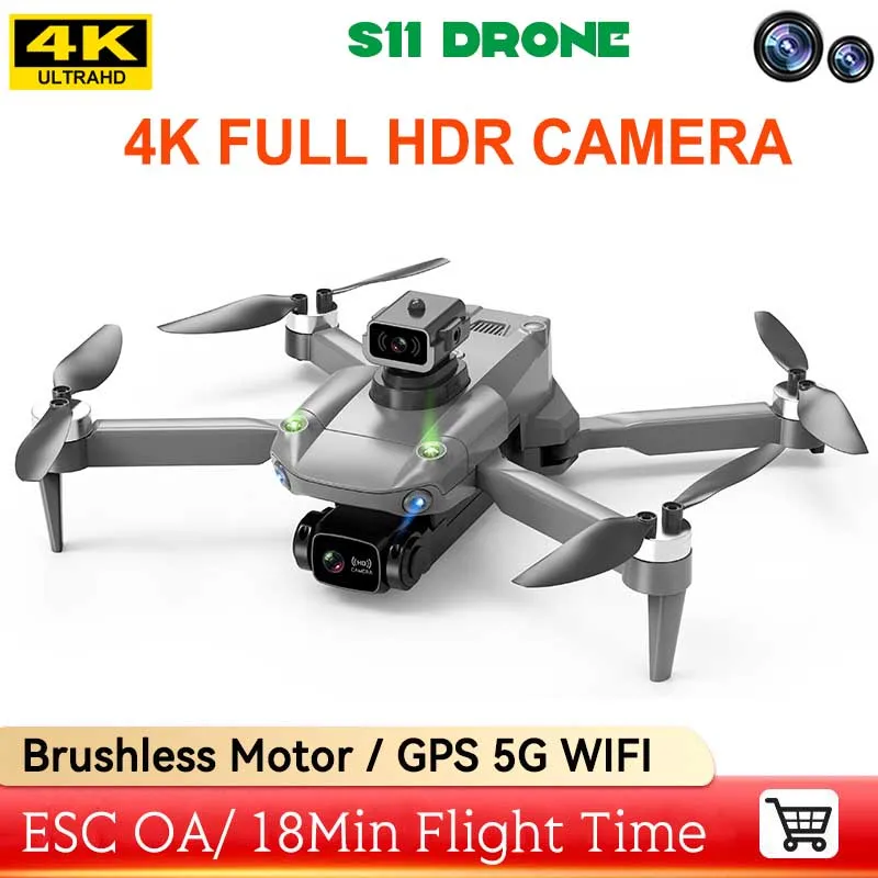 

Новая профессиональная камера для дрона S11 Hd 4k обход препятствий бесщеточный Gps 5g Wifi Fpv Квадрокоптер Радиоуправляемый Дрон Вертолет игрушка Подарки