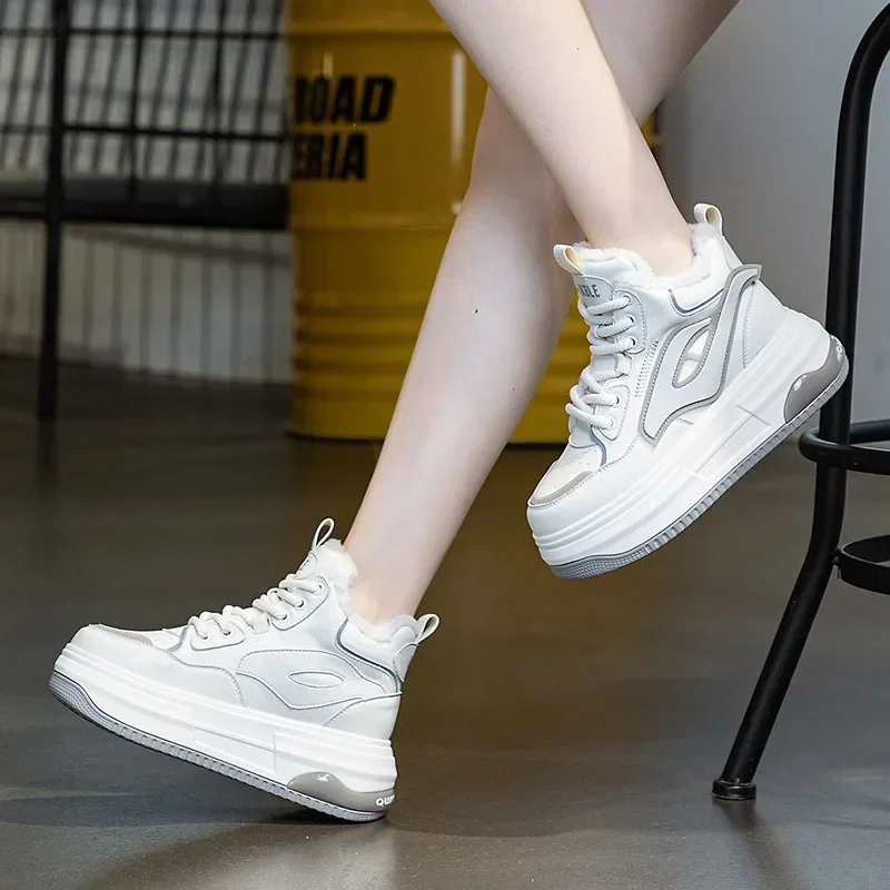 Женская обувь высшего качества из натуральной кожи 7 см женская 2024 осенние теплые