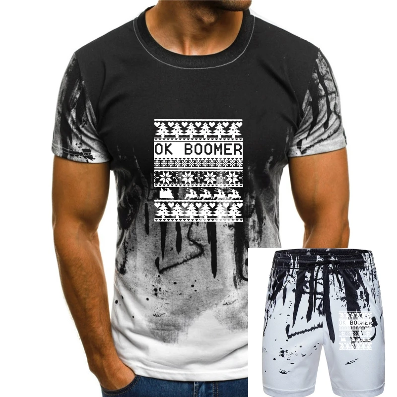

Недорогие рождественские футболки с коротким рукавом Ok Boomer 2020, мужские Персонализированные хлопковые футболки с коротким рукавом