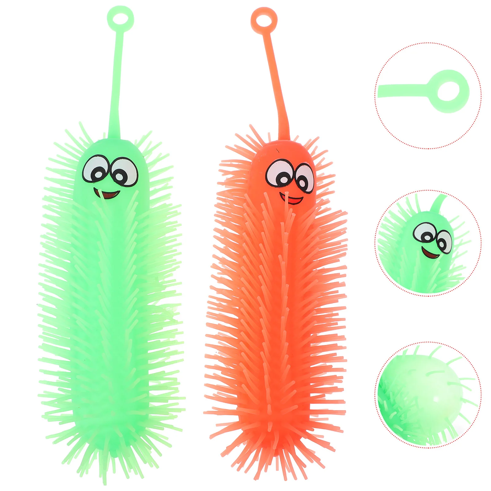 

2 PCS Caterpillar Toy Puffer Toddler Toys Bulk Kids Decompression Light-Up Flashing Ball