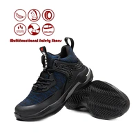 high top comfortable color matching breathable casual shoes mens steel toe cap anti smashing anti piercing safety shoes