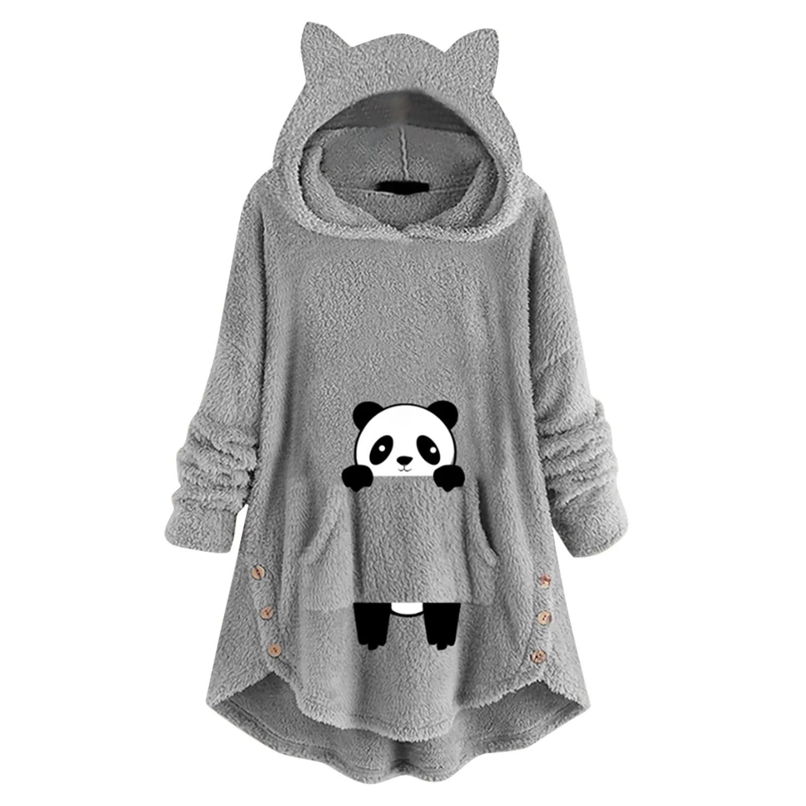Sweat-shirt Panda à capuche pour femme  sweat-shirt doux  mignon  avec oreilles de chat  automne