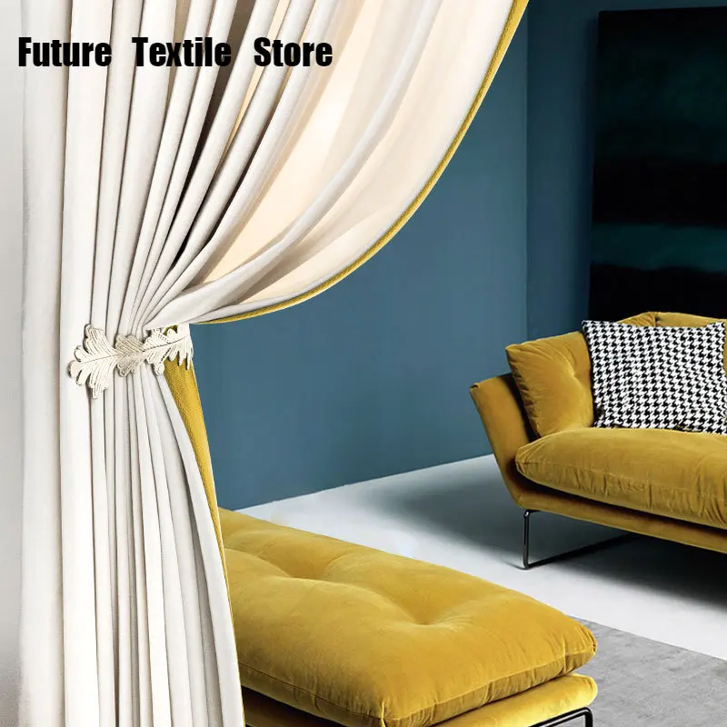 

Светильник класса люкс Пособия по немецкому языку бархатные шторы Nordic простая атмосфера Гостиная французскими окнами из вельветовой ткани...