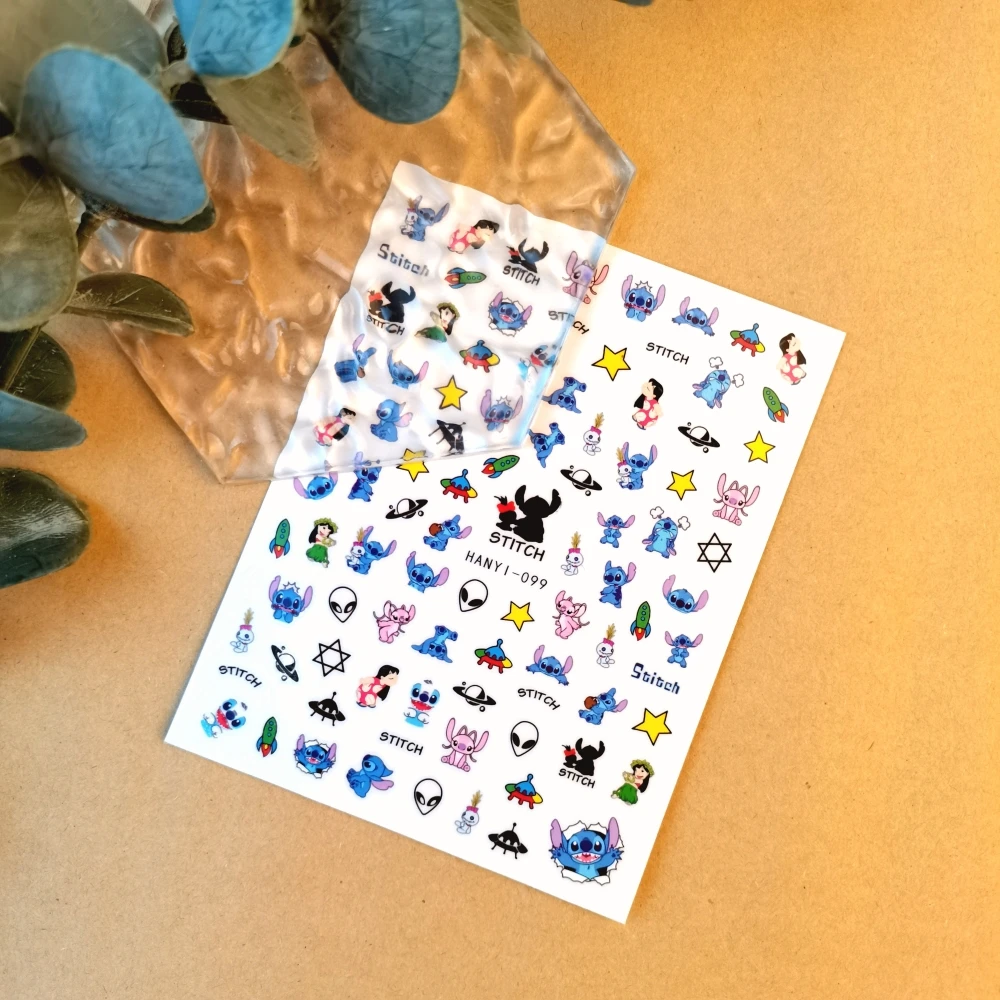 1 лист Стич Микки диснеевские новые 3D наклейки для ногтей маникюра модный дизайн