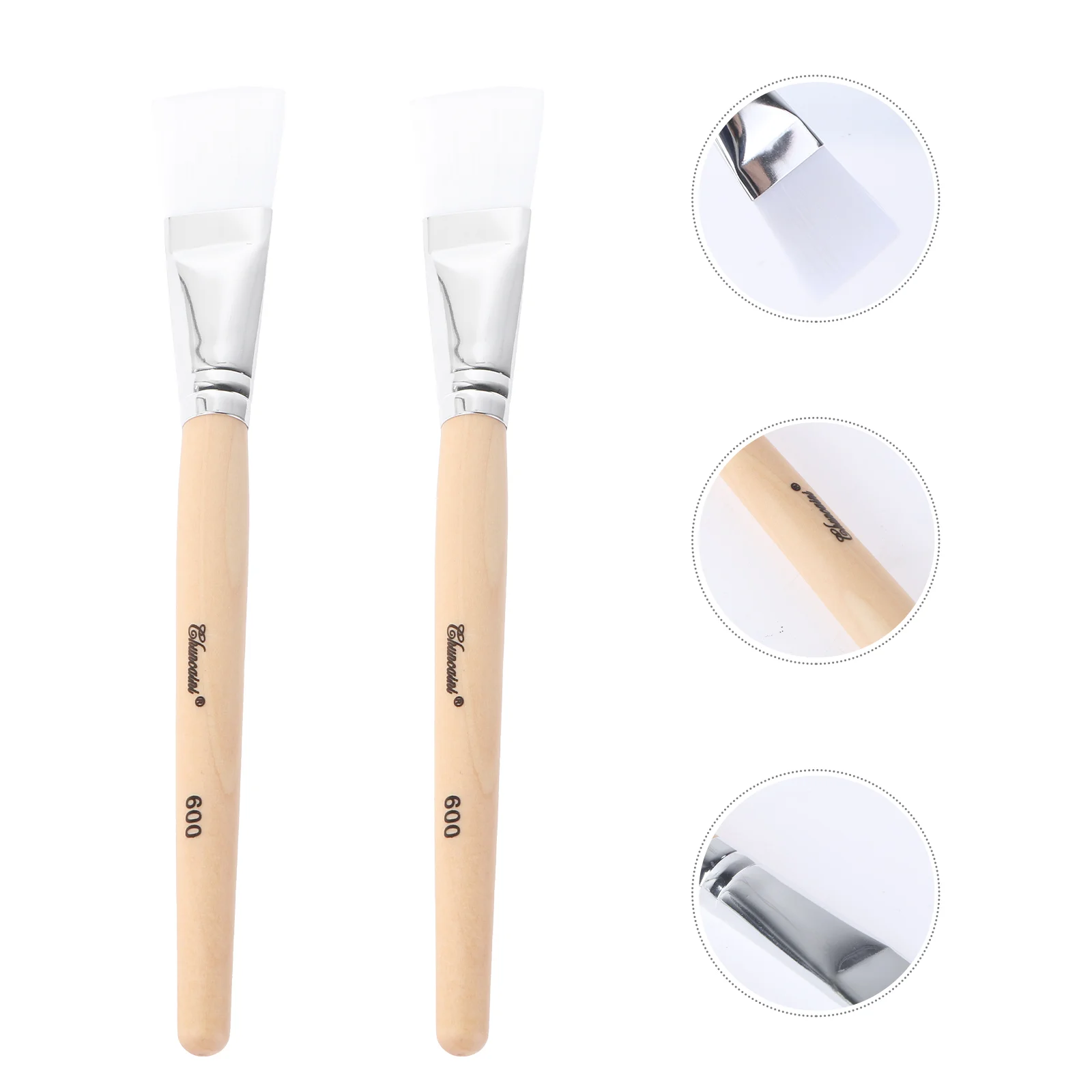 

2pcs Wooden Handle Facial Brush Professional for Applying Facial Eye or DIY Needs