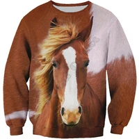 horse sweatshirt 3d printed women for men sweater sweatshirt streetwear funny animal pullover 4 color